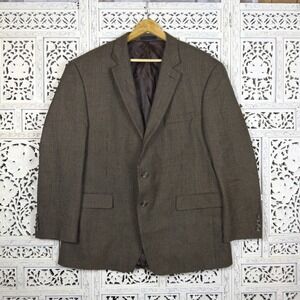 Chaps‎ Plaid Lambswool Blazer Mens 46R Sports Jacket 2 Button Career Academia